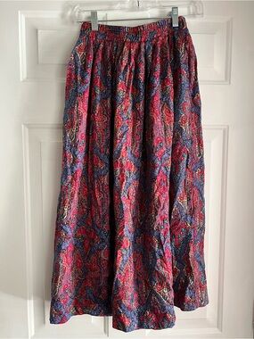 David Brooks | (sz 6) Cottagecore Vintage Paisley & Floral Midi Skirt